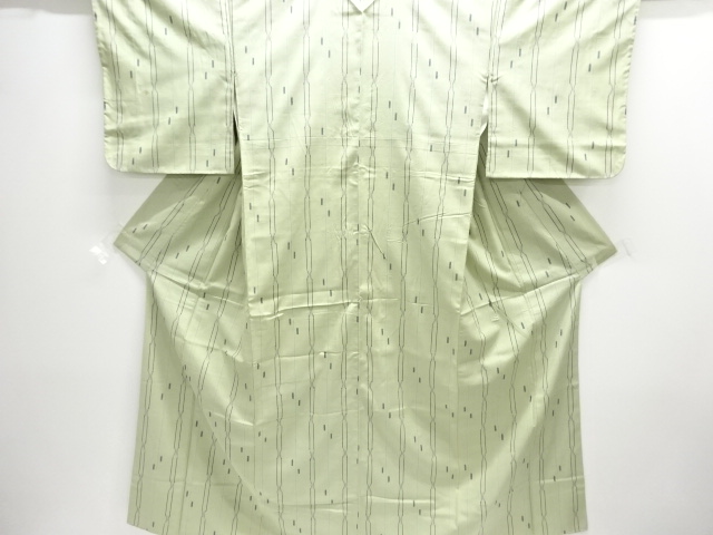 JAPANESE KIMONO / ANTIQUE KIMONO / SILK / TSUMUGI / WOVE ABSTRACT STRIPE